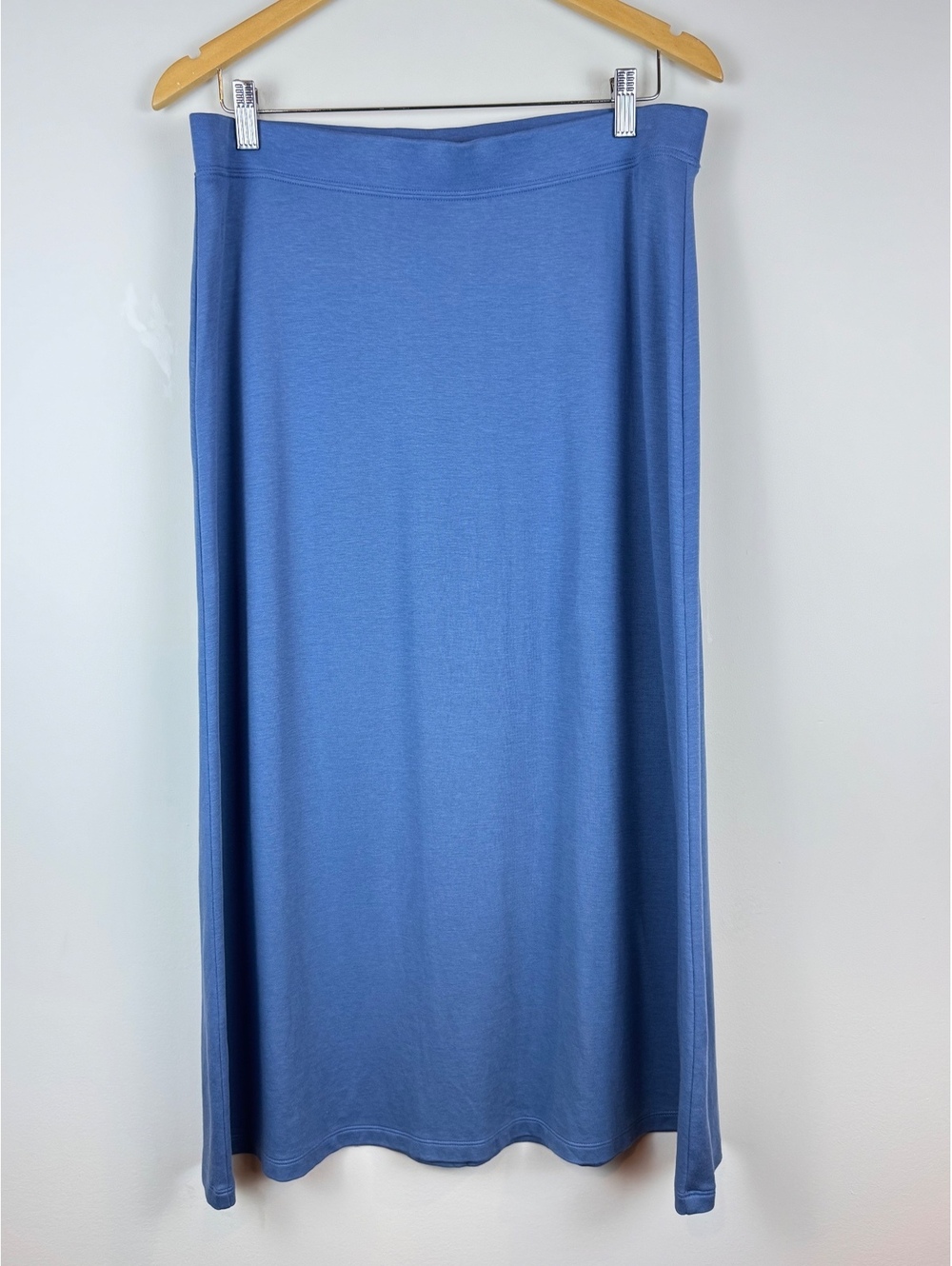 Peruvian Connection Pima Cotton Blue Maxi Skirt Large L Made Peru Minimalist